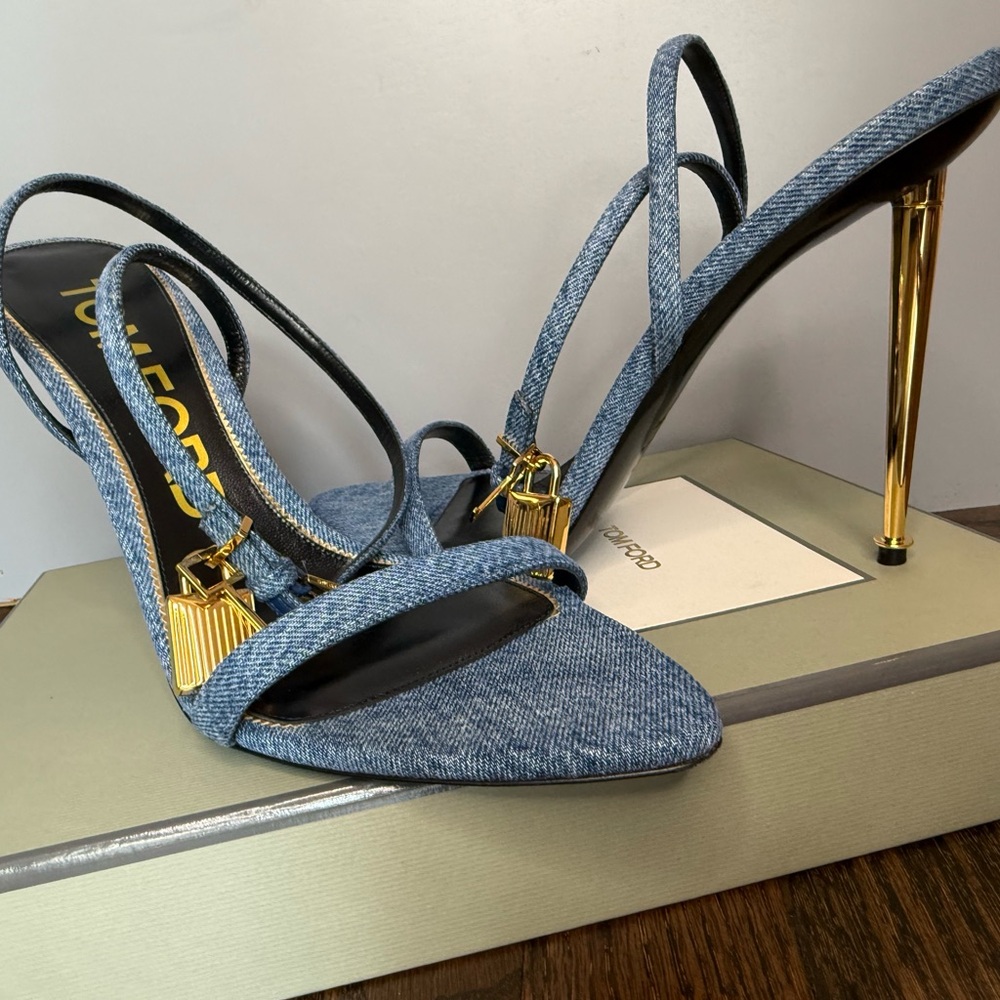 Tom Ford Denim Padlock Heels